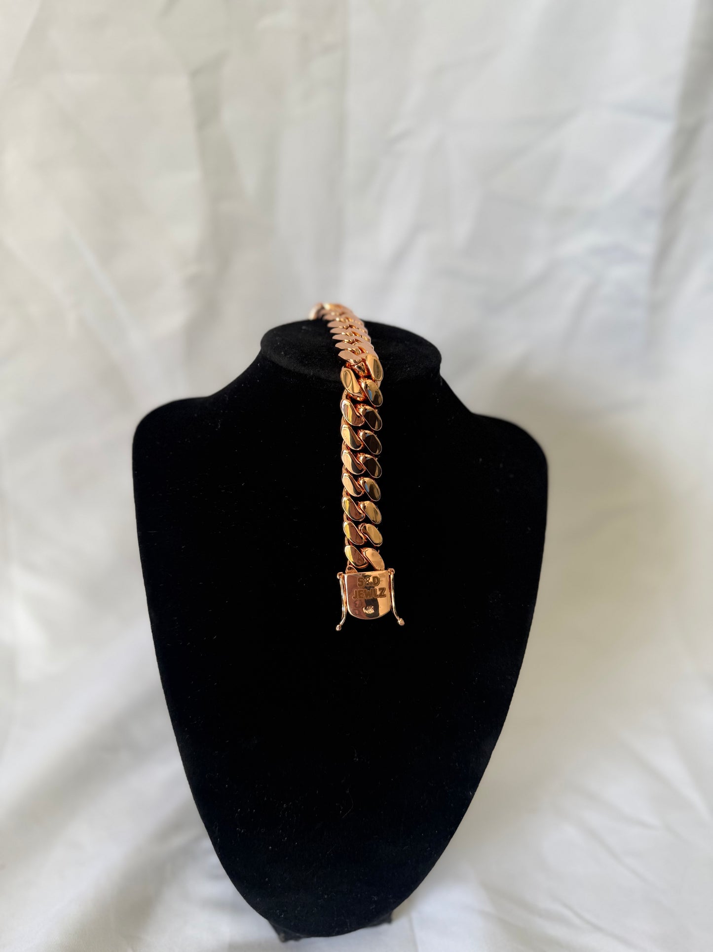 15MM Rose Gold Cuban Link Bracelet