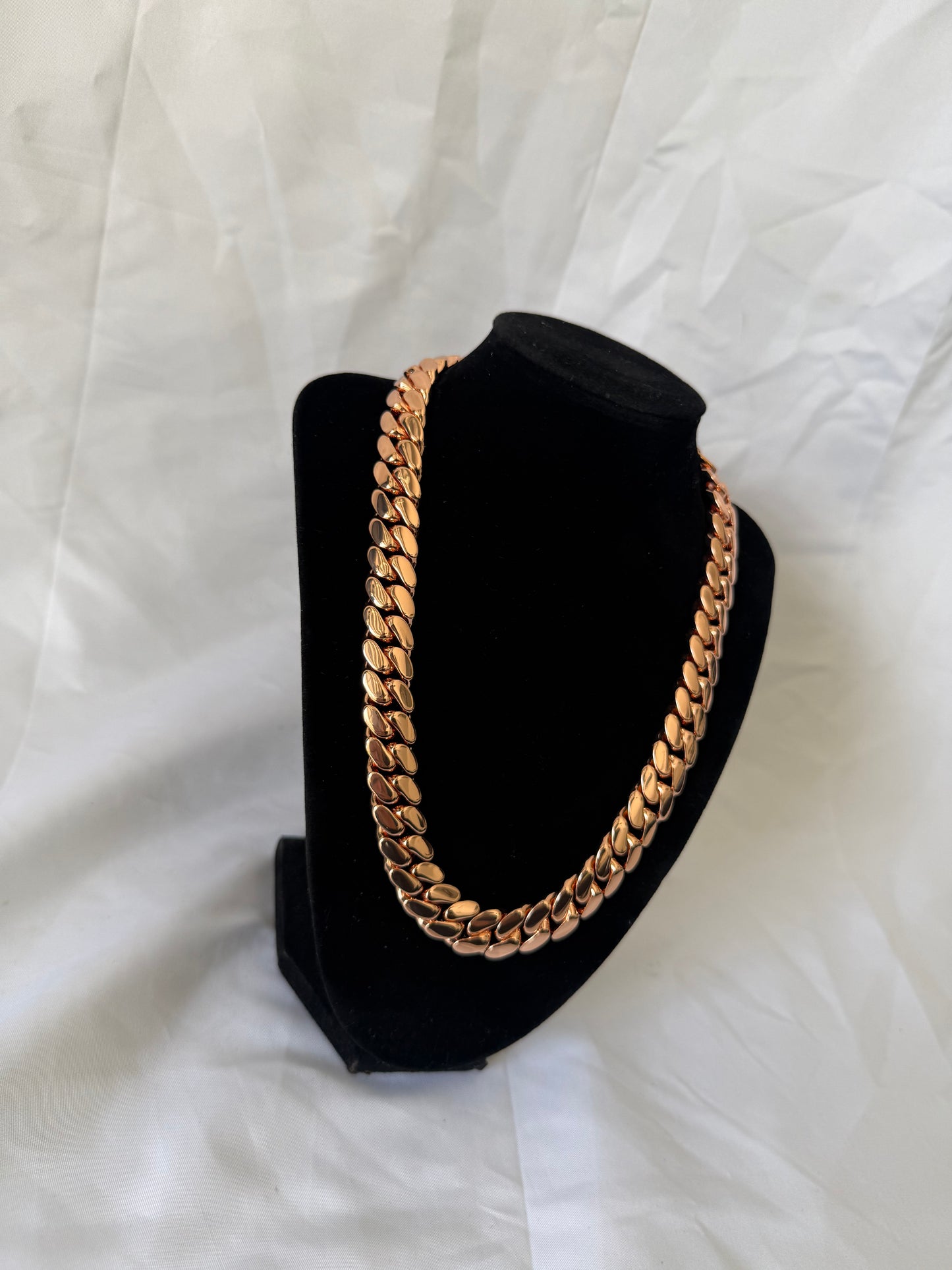 15MM rose Gold Cuban Link Chain