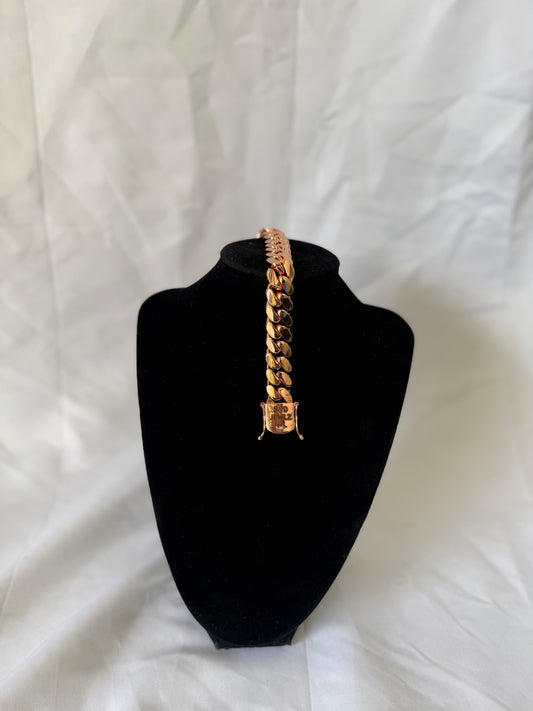 15MM Rose Gold Cuban Link Bracelet