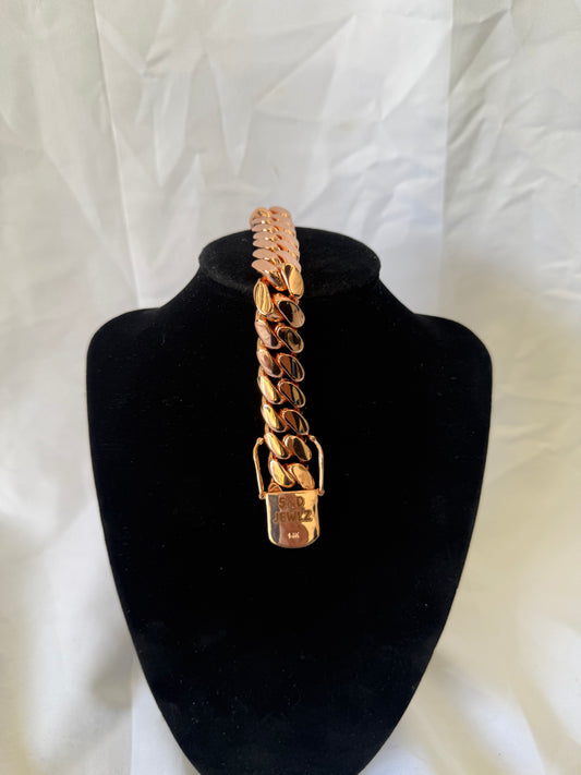 18MM rose Gold Cuban Link Bracelet