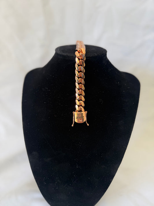 12MM Rose Gold Cuban Link Bracelet